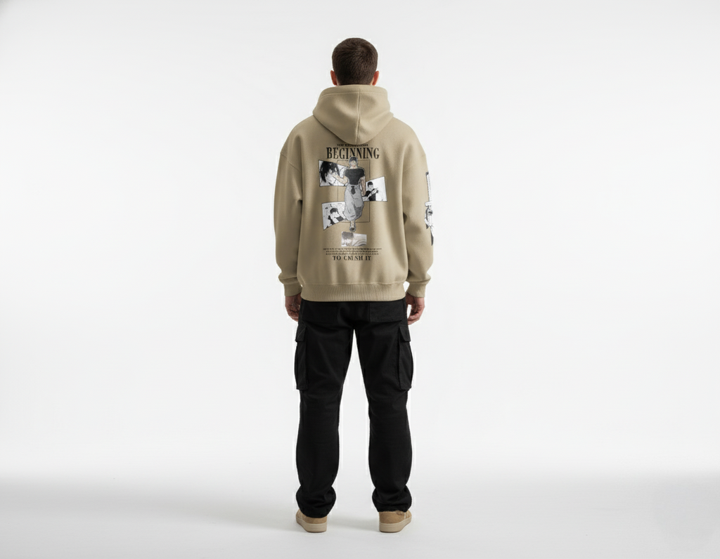 Sweater Toji Fushiguro – Edición Beige Shadow (Estampado DTF Premium)