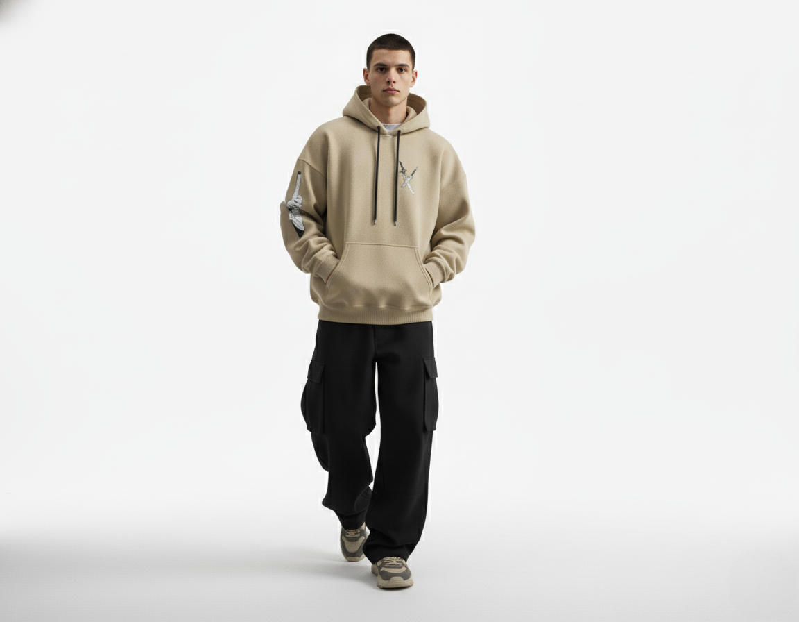 Sweater Toji Fushiguro – Edición Beige Shadow (Estampado DTF Premium)