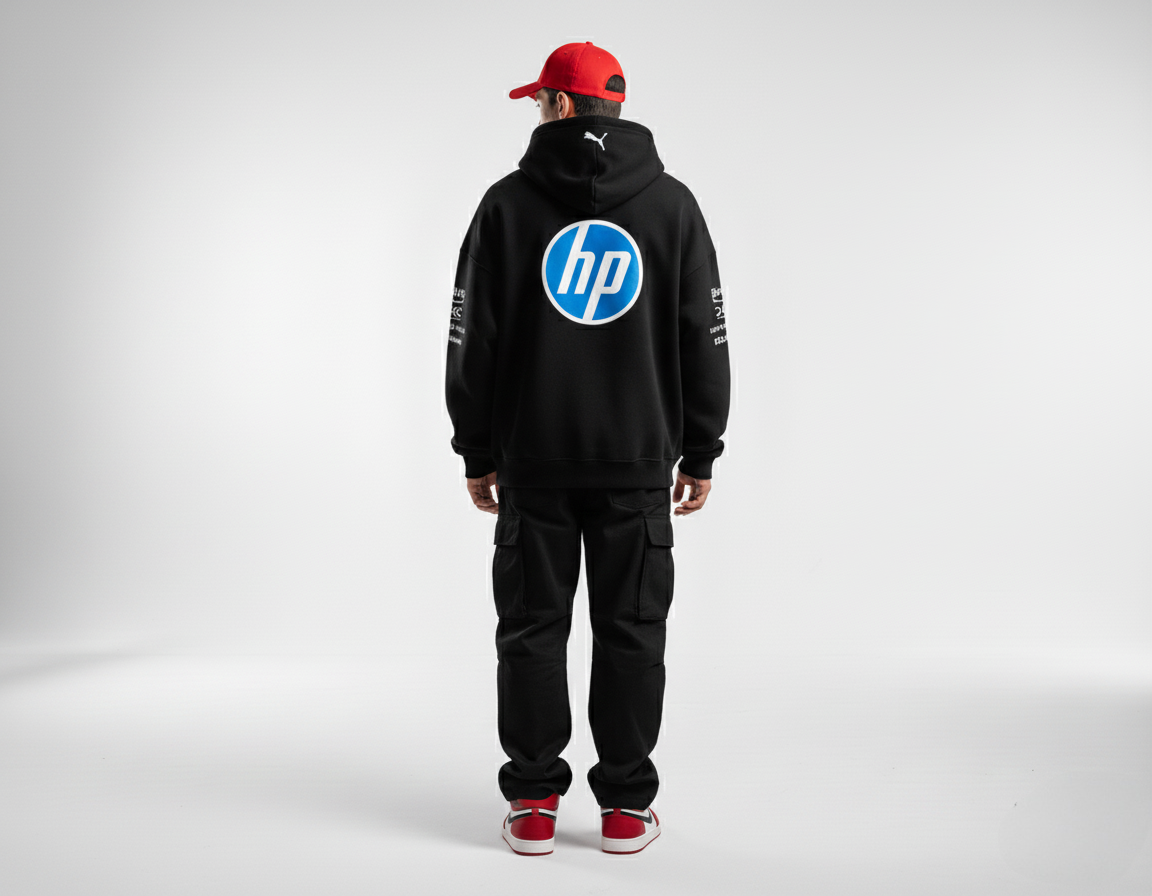 Hoodie Oversize inspirado en Ferrari Temporada 2025 Black Edition