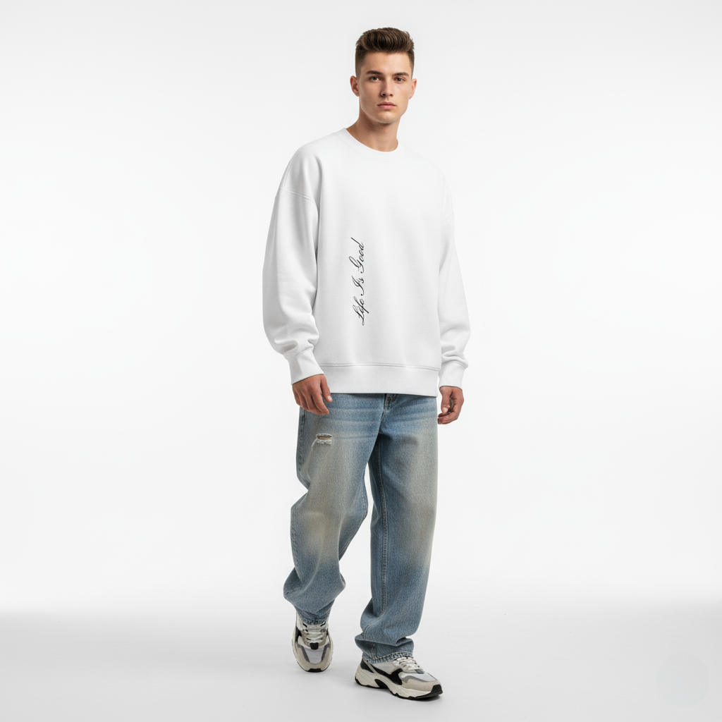 Sweatshirt Oversized "Life Is Good"