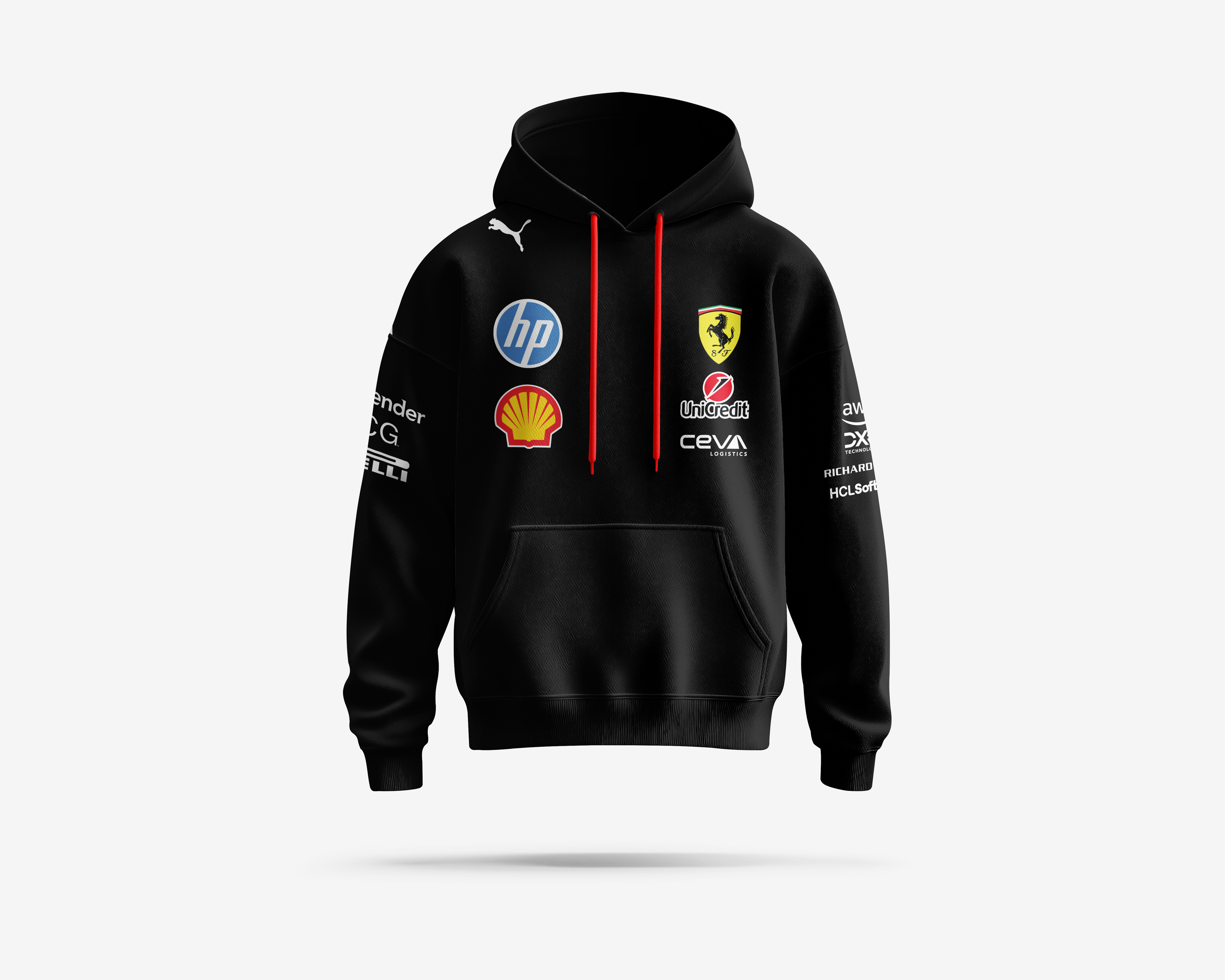 Hoodie Oversize inspirado en Ferrari Temporada 2025 Black Edition